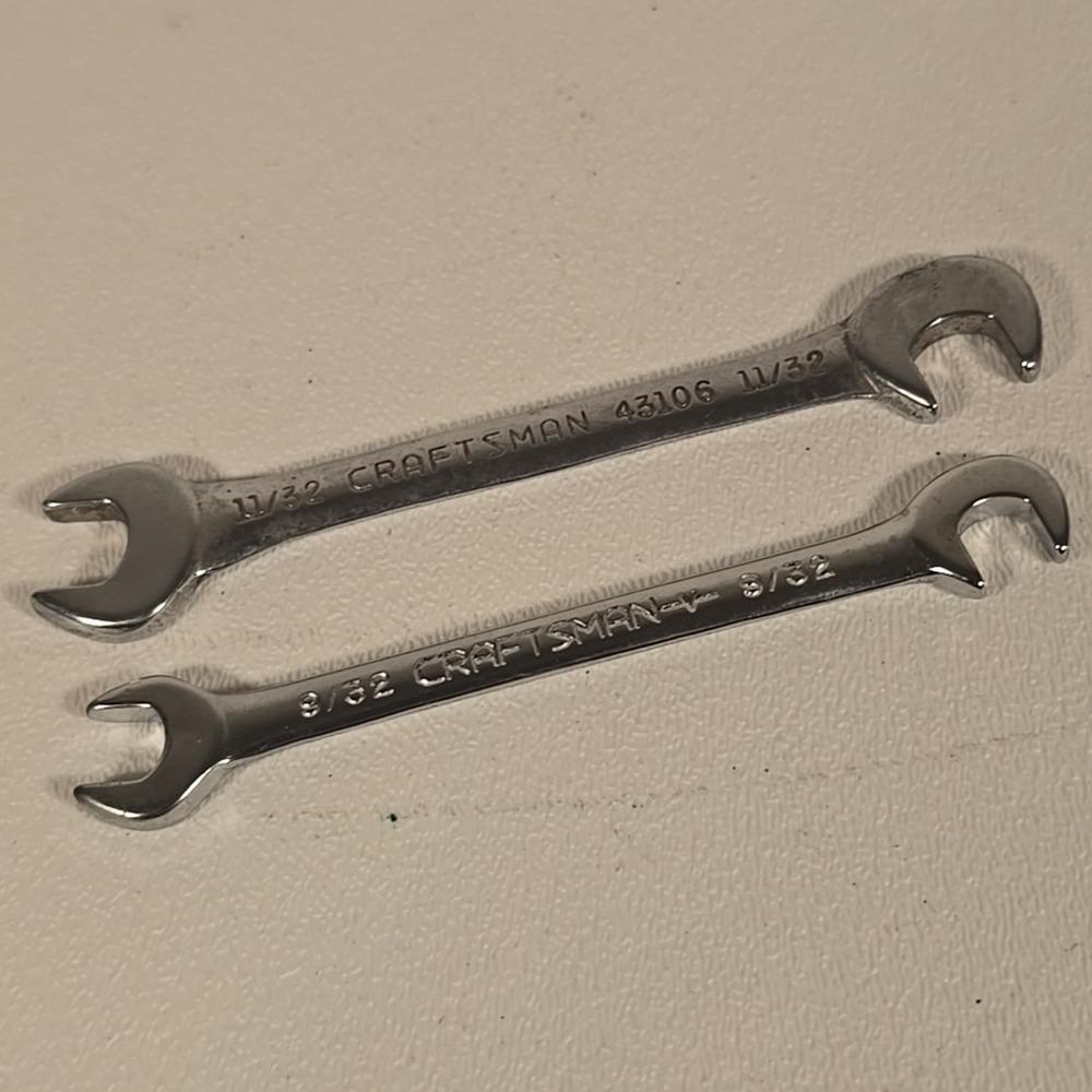 Craftsman 43106 Ignition Wrench Set Of 2 9/32" & 11/32" SAE